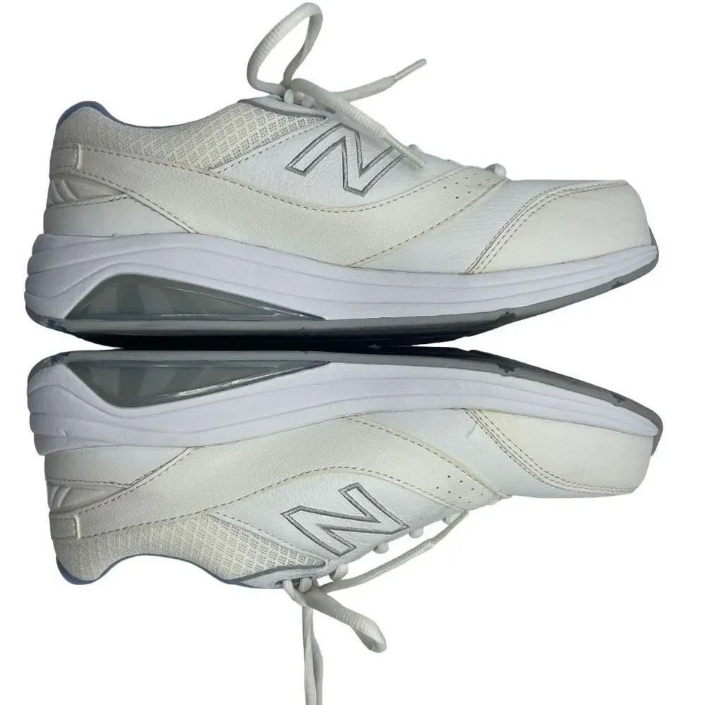New‎ Balance WW928WB3 Leather Walking Shoes Sneakers White/Blue Size 9.5